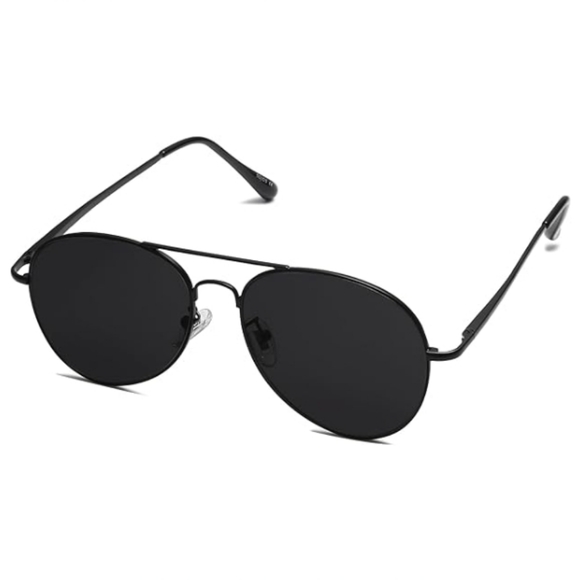 Sogo Accessories - Classic Aviator Sunglasses Metal Spring Hinges SJ1030 Black